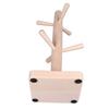 Mug Holder Tree Wood Hanger Stand with 6 Hooks Weighted Base Anti Slip Coffee Mug Rack for Kitchen Counter Cabinet