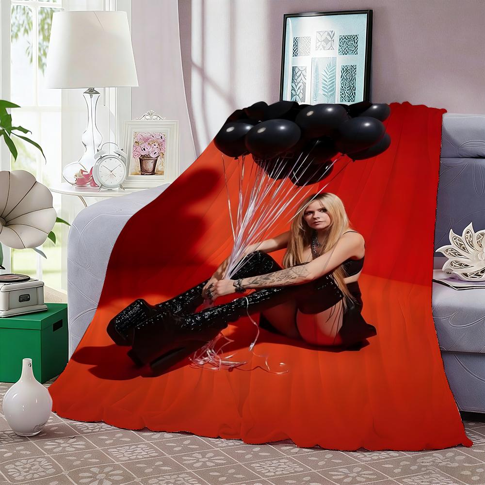 Star Singer Avril Lavigne Throw Lightweight 240g Flannel Blanket Soft Skin-friendly for Summer Cooling