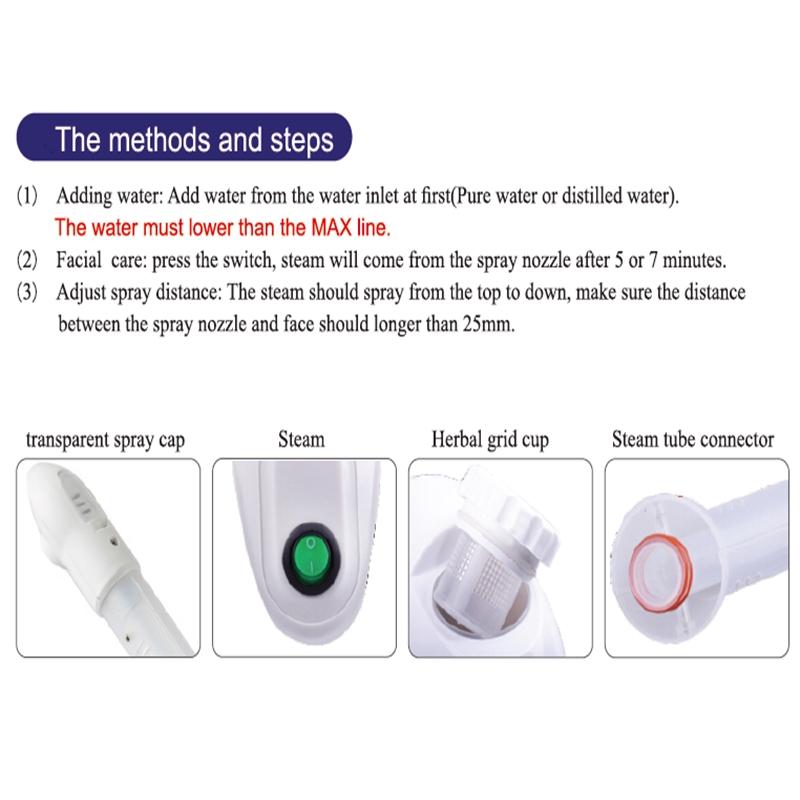 Pulverizator de față Vaporizator Beauty Lady Steam ozon Aparat de abur facial Salon Detoxifiere pielii Albire Hidratare Aparat de îngrijire AC 220V