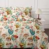 Vibrant Mushroom Plant Print Duvet Cover Set Soft Comfortable Machine Washable Floral Design for Bedroom Dorm