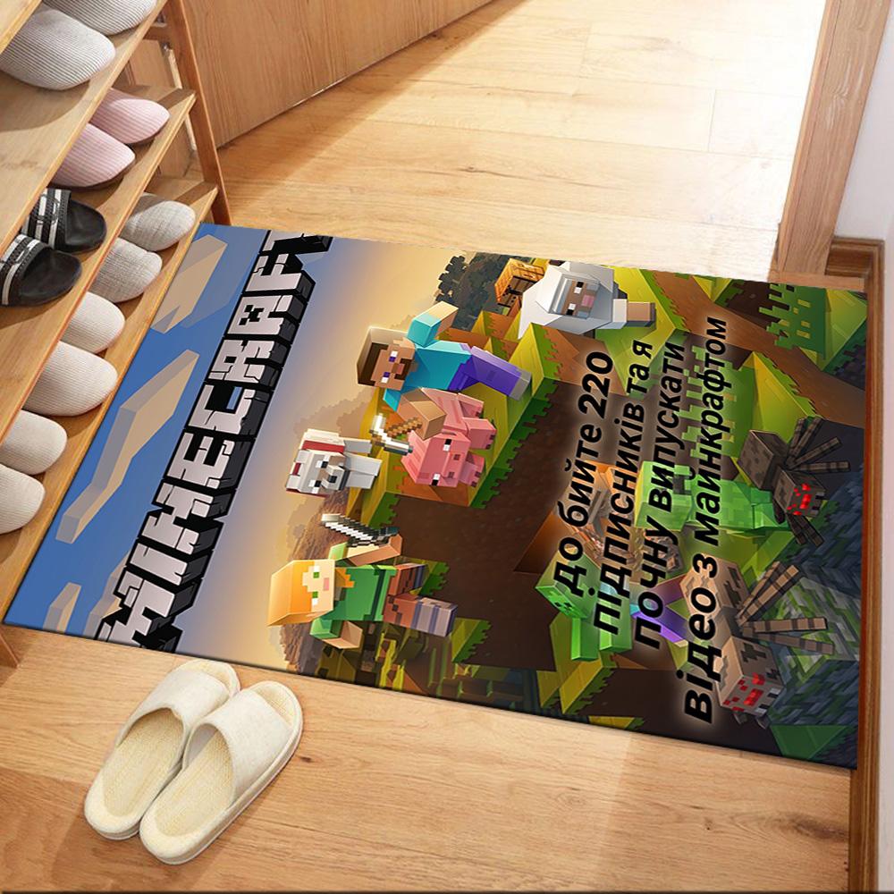 Minecraft 121 Floor Mat Design for Study room Dormitory Game Room Foyer Antislip Carpet Anime Office Decor