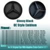 For Benz C-CW205 Silver Border 3D Mirror Emblem For Mercedes Benz A W176 B W246 C W205 Class Matte Black OE Style Front Grille Star Emblem Logo