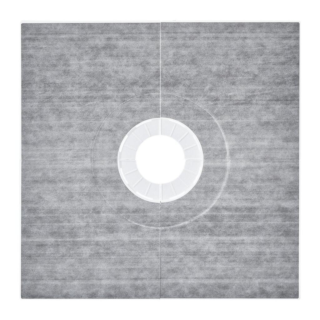 Shower Curb Kit, 914x914mm Shower Pan Kit with 160mm Central Drain, Lightweight EPS Shower Installation Kits with 2 Waterproof Cloths, Shower Pan