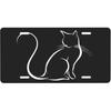 License Plate Black Striped Cat Front License Plate with 4 Holes Rust-Free Fade Resistant Aluminum Metal Decorative Car Plates Novelty Decor Vanity