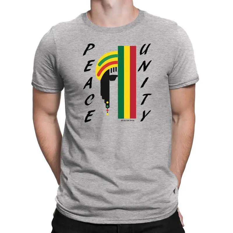 

Mens Quality Cotton T Shirt Peace Unity Guitar Drum Reggae Jamaican Dance Music 5XL різнокольоровий
