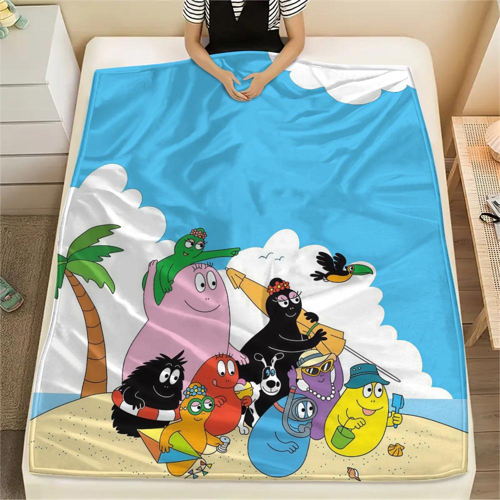 Barbapapa2 Flannel Blanket, High quality Comfortable for All Seasons, Home Decor, Warmth and Comfort