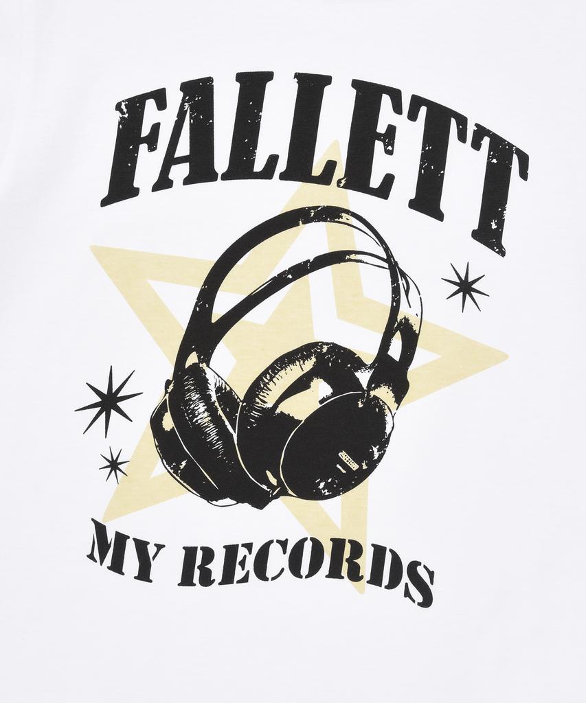 FALLETT My Record Ringer Short Sleeve T-Shirt White