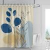 Nordic Style Bathroom Soft Fabric Shower Curtain Abstract Tropical Plant Art Pattern Waterproof Bathroom Decorative Curtain