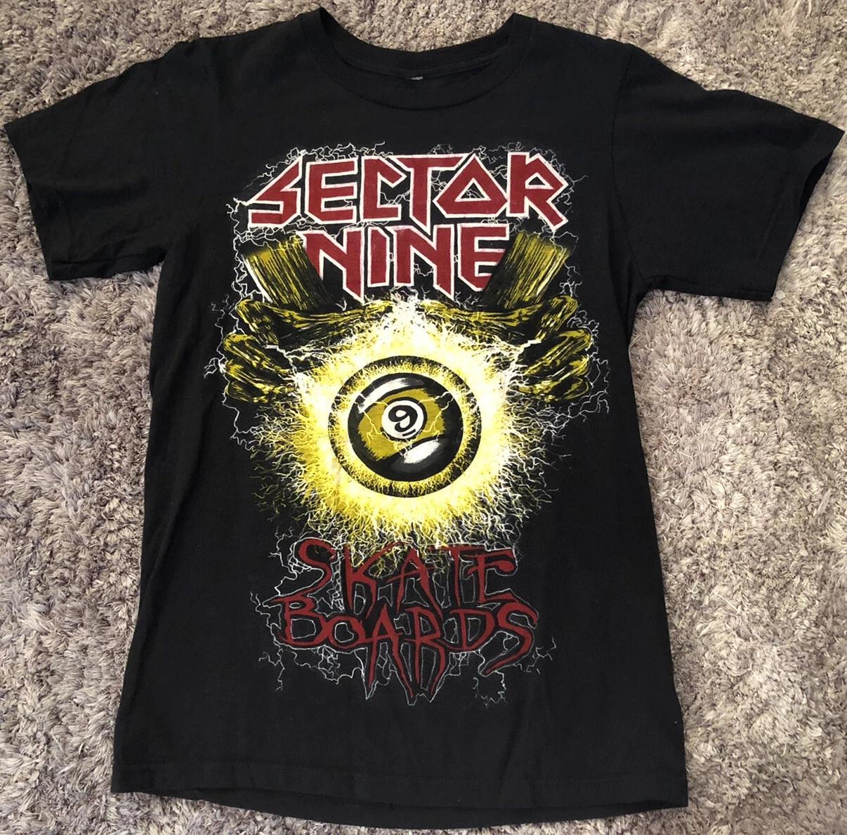 G12 Sector 9 Nine Skateboard Double Sided Black T Shirt Kids Size 14-15 VGC S