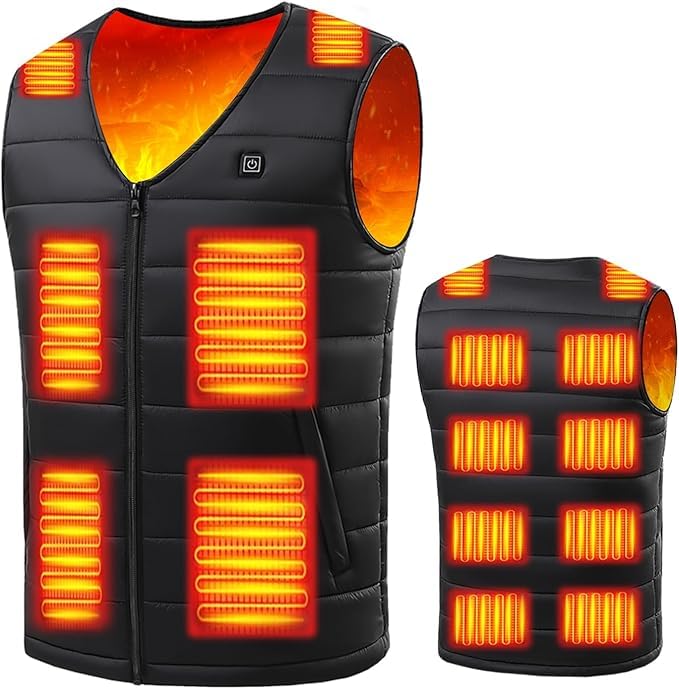 

Forticu Electric Heated Vest with 16 Heating Points and 3 Temperature USB Winter Made with Japanese Rapid Fully for and Work Ultra-Fast Warmth, чёрный