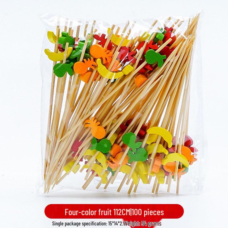 12CM Bamboo Pearl Skewers: Creative Cocktail and Fruit Plate Decor Toothpicks