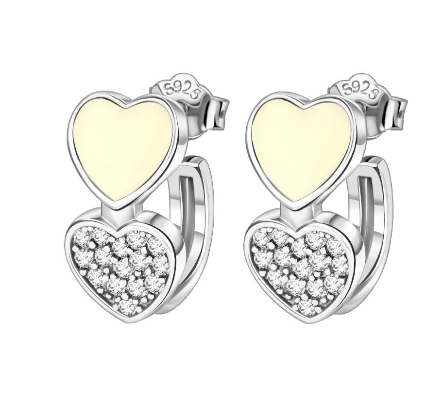 925 Silver Cute Earring Set Heart Lock Caterpillar Giraffe Flamingo Star Fit Fashion Jewelry for Women Daily Accessory