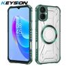 KEYSION Transparent Magnetic Case for TECNO Spark 9 Pro 9T Silicone+PC Heavy Duty Shockproof Phone Back Cover for for Spark 9T 9 Pro