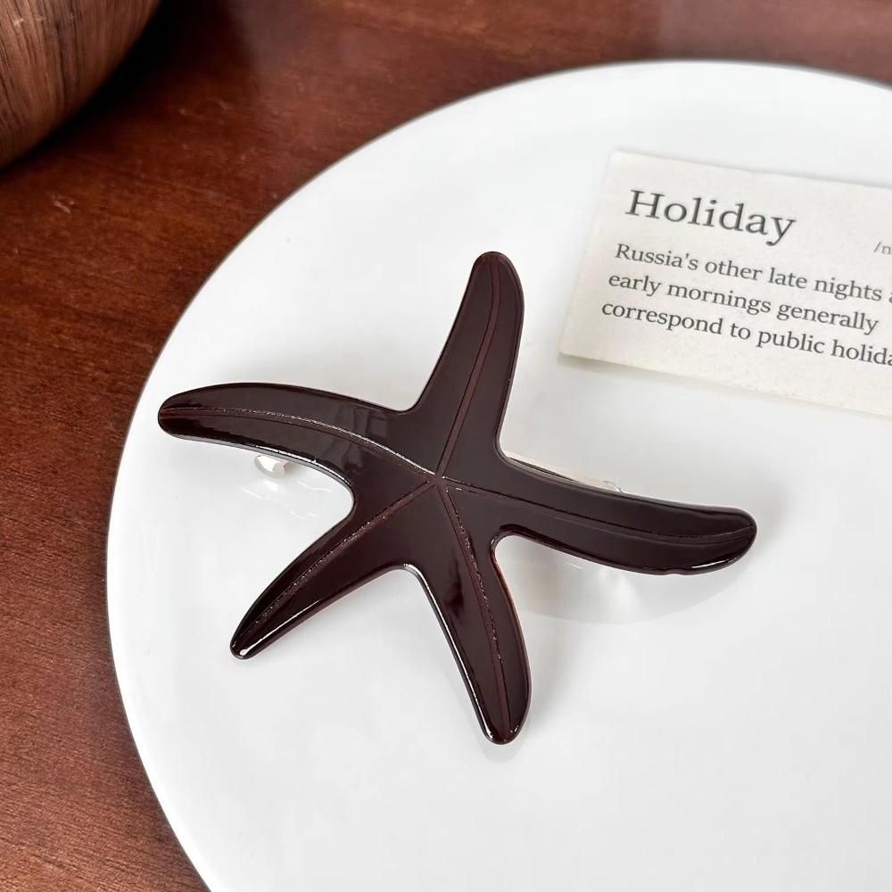 Ocean Series Starfish Hair Clip Acetic Acid Material Side Hair Clip Retro Hair Barrettes  for Women