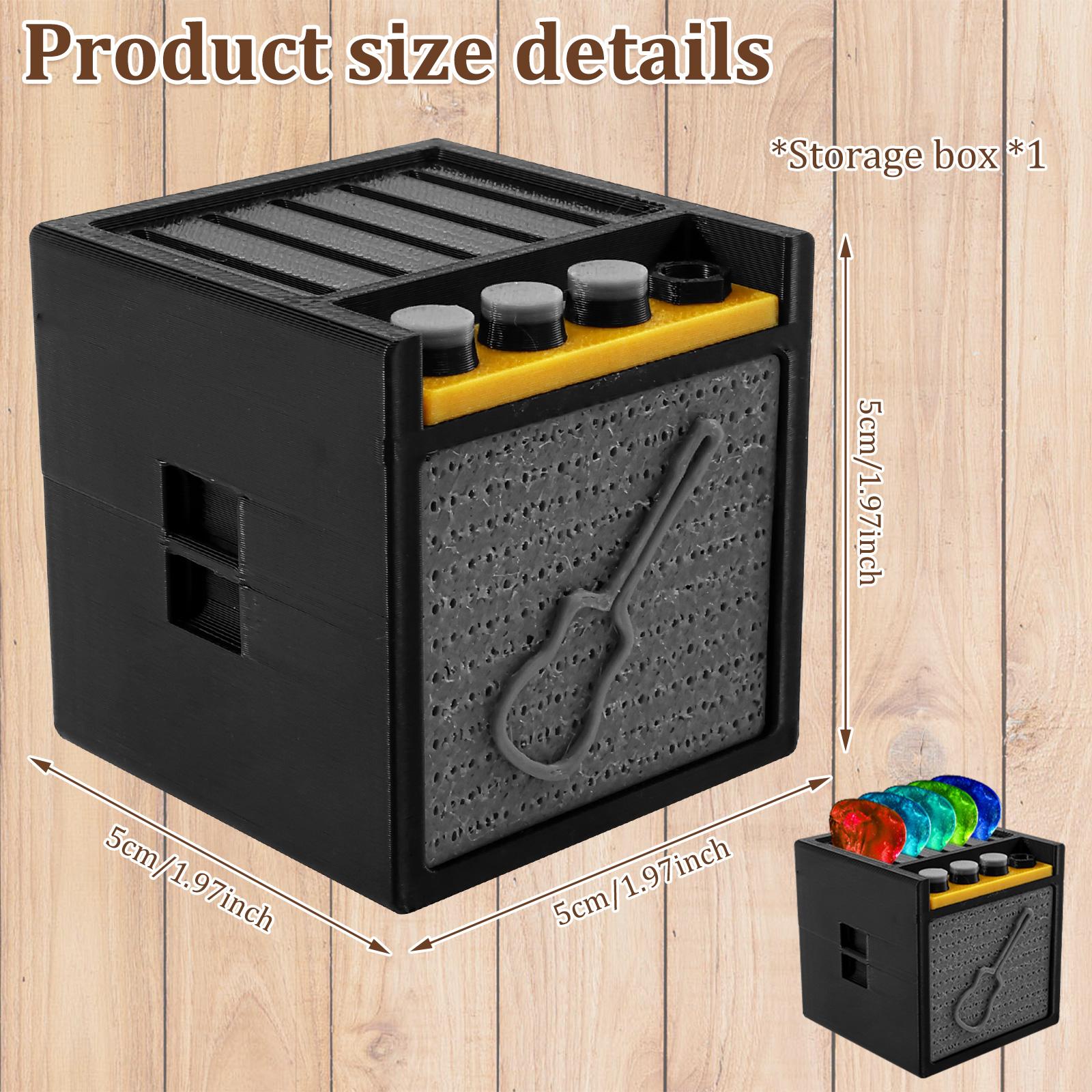 

Держатель для медиаторов 3D-печать Портативный держатель для плектров с отсеком для хранения Декоративный держатель для медиаторов для музыки