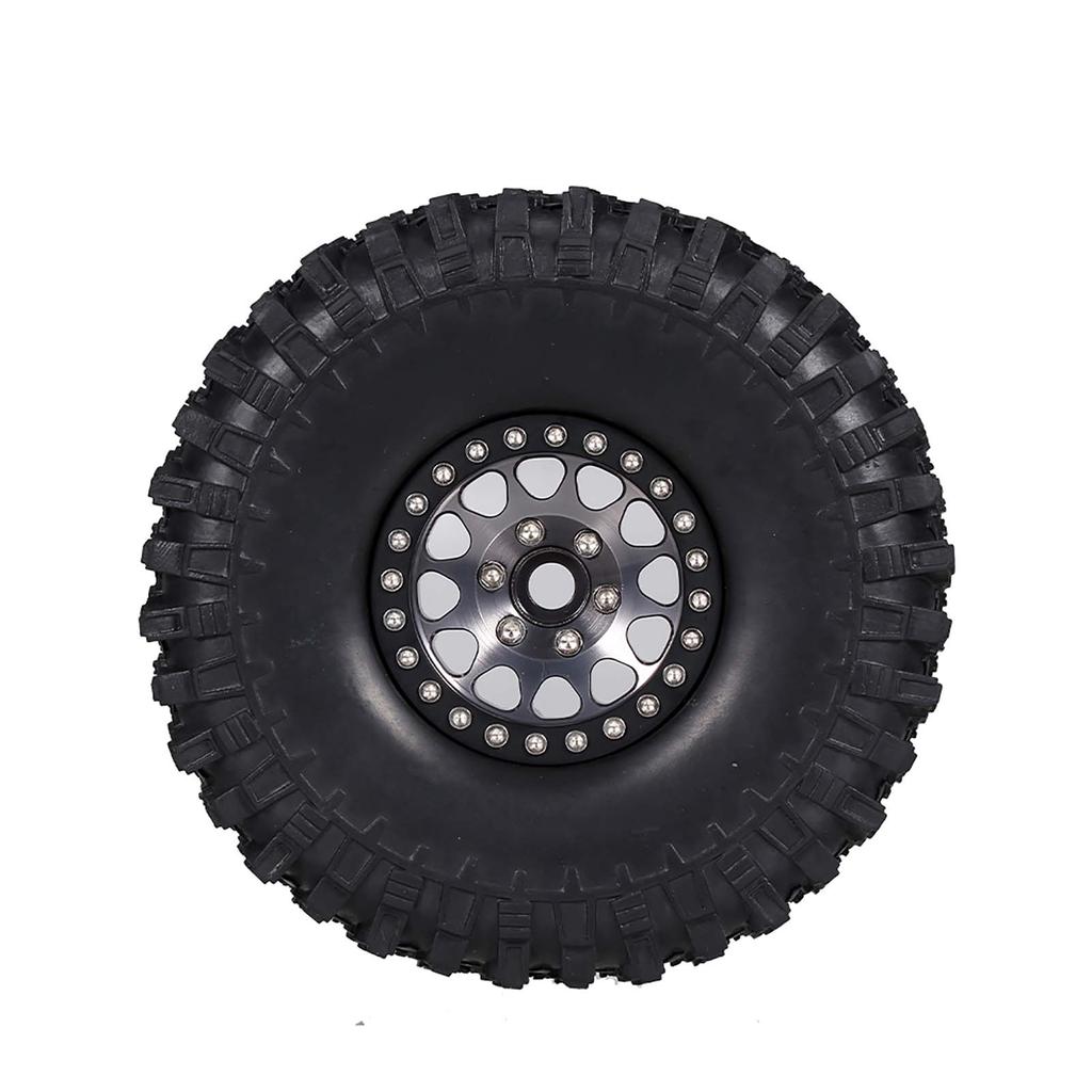 4PCS 1.9in Crawler RC Rubber Tires with Metal Rim for 1/10 RC Rock Crawler Traxxas Trx-4 Trx-6