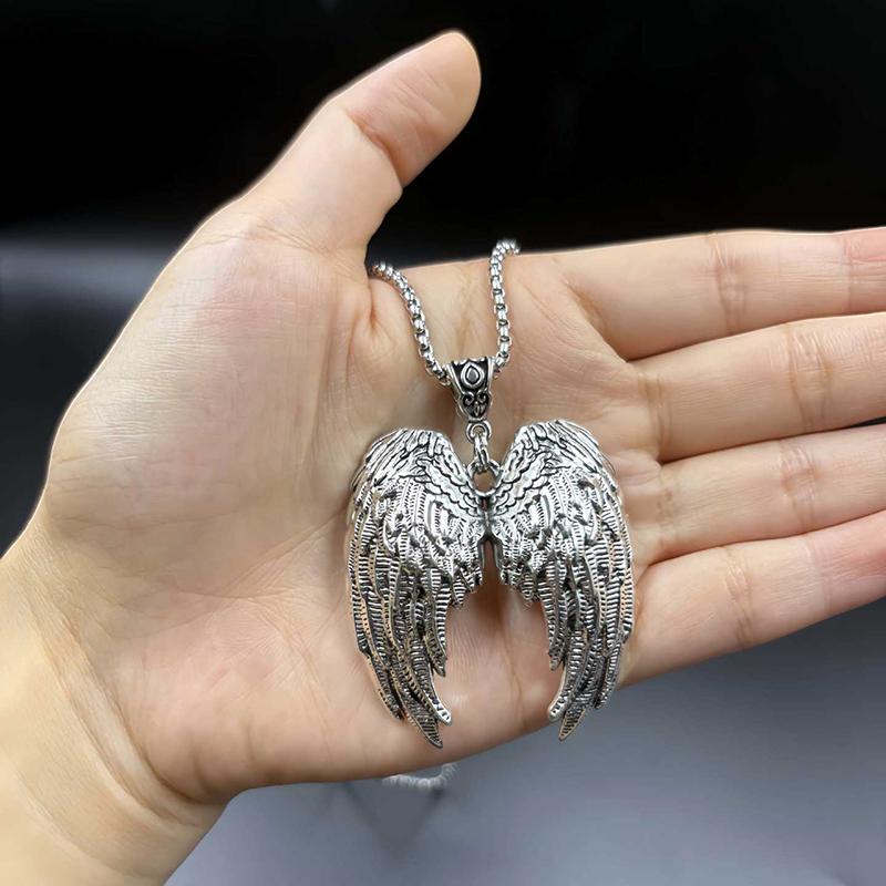 Y2K Gothic Personalized Creative Angel Wings And Sword Pendant Necklace Couple Necklace Suitable For Daily Wear
