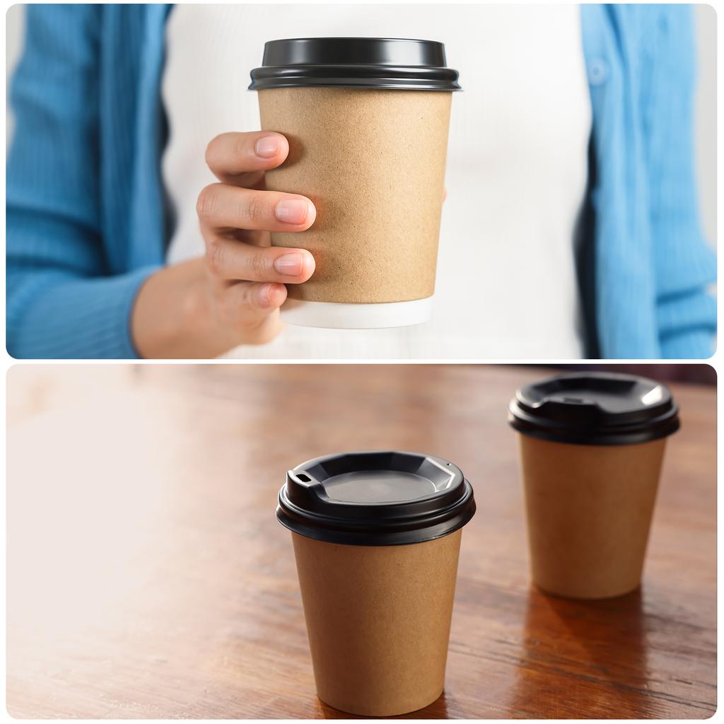 50pcs 270ml-700ml Double-Layer Disposable Coffee Cups White Paper Cup for Hot/Cold Water Milk Juice Tea for Party Picnic Travel