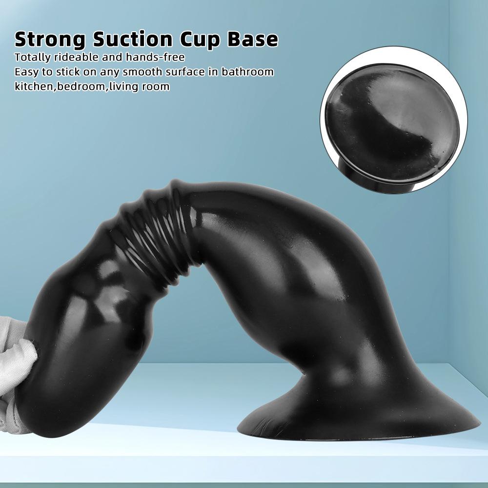 Extra Large Anal Plug with Suction Cup, Black Giant Butt Plug Sex Toy for Beginners and Advanced