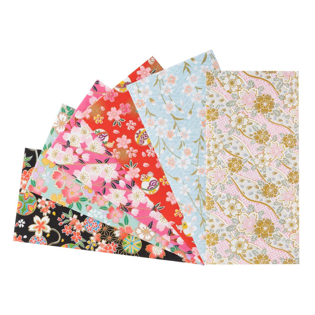 Kawasumi Washi Special Selection Cherry Blossom Pattern Kyoto Yuzen Washi Yen 8 X Various Cherry Blossom Pack of 6 10,000 Envelopes, 16.5cm, Patterns,