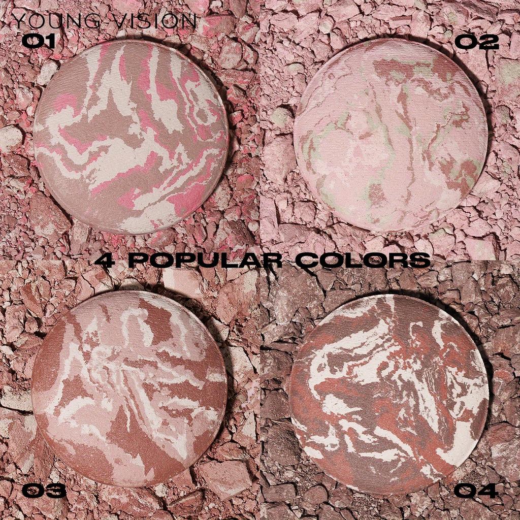 YOUNG VISION 3 w 1 podkład w formie pudru wypiekanego, długotrwały, o pełnym kryciu, lekki, kontrolujący wydzielanie sebum, matowy, zapewniający efekt przez 24 godziny, o delikatnej konsystencji