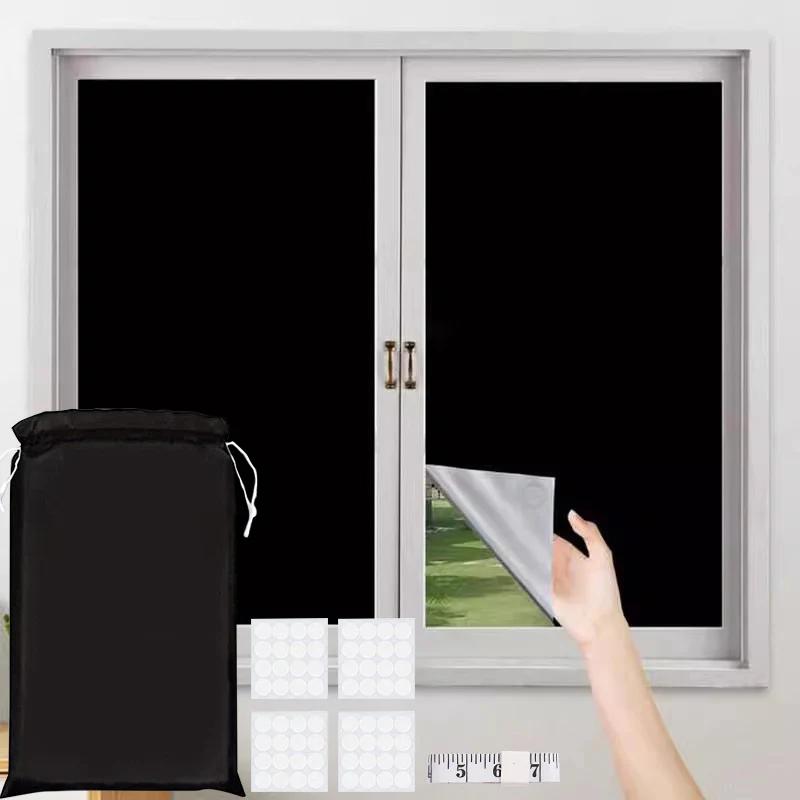 Copertura Oscurante 100% Tende Oscuranti Blocco Luce Più Oscuro Pellicola Privacy Anti Sguardo Casa Casa Vetro Colorato Tessuto Tenda Portatile Camera da Letto