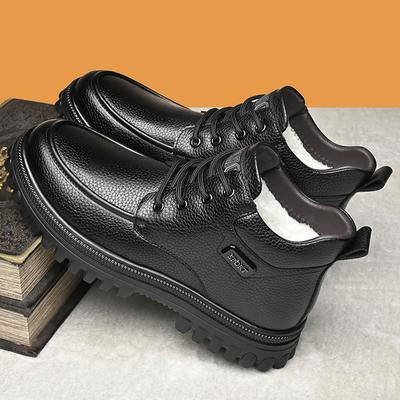Modeschuhe für Herren 2024 neue Wintermode Rutschfeste Baumwollplüschschuhe Herren Verdicktes Leder Lässige Schneestiefel Zapatillas Hombre