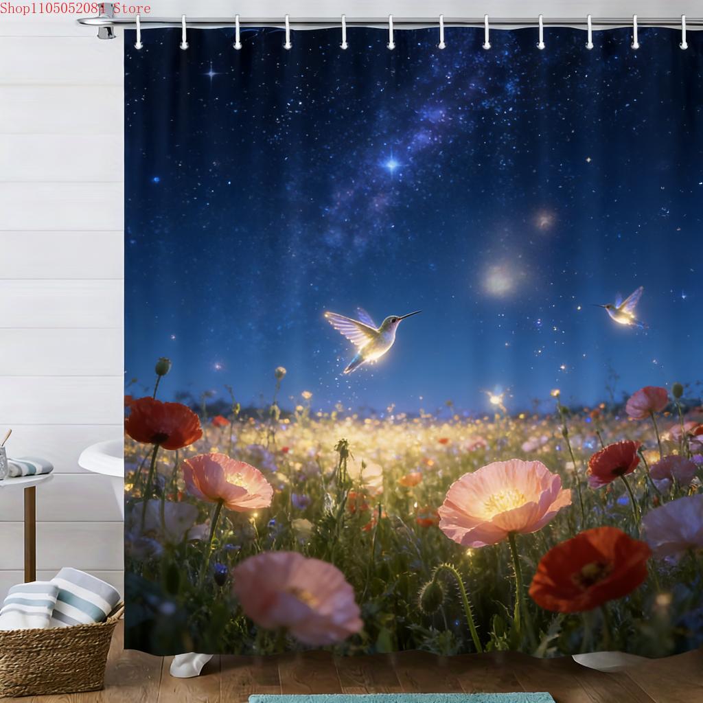 3D Glowing Tropical Fish Coral Reef Underwater Shower Curtain - Waterproof Polyester Bathroom Decor