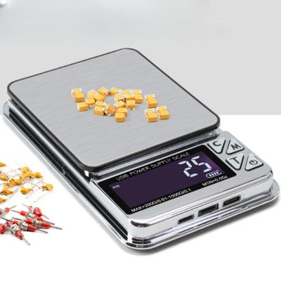 1pc High Precision Jewelry Scale 1000g/600g/200gX0.01g Digital LCD Count Electronic Scale Stainless Pocket Kitchen Scales USB Charge