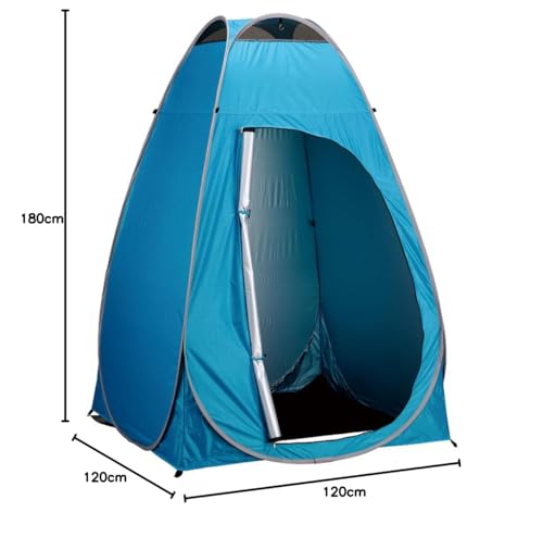 BUNDOK NT-51UV UV Private Tent, 1-Person, with Changing Room, Disaster Preparedness, and Toilet, Blue
