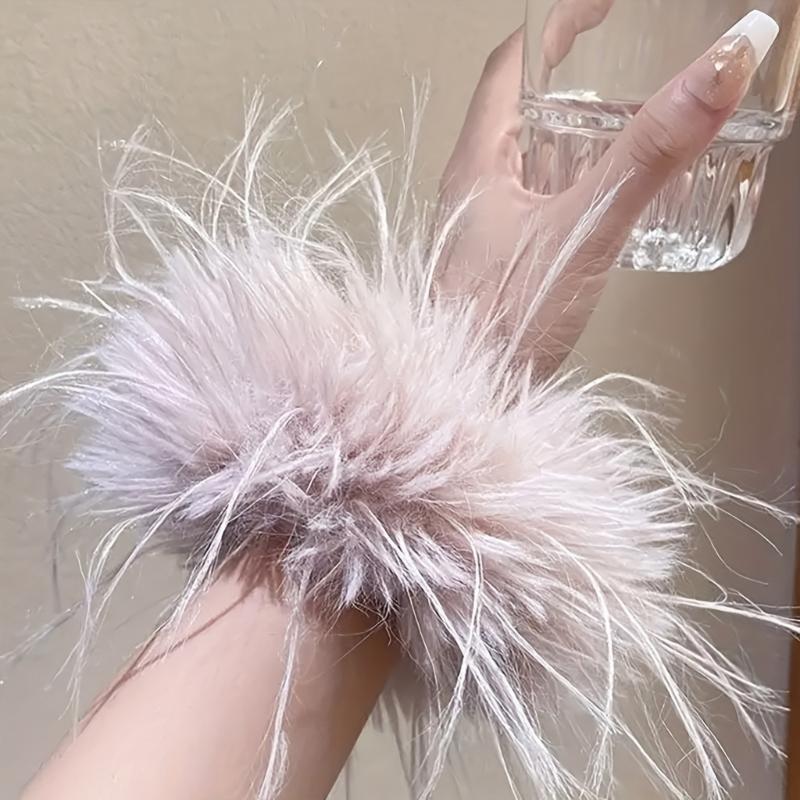 Feather Hair Ties With Flexible Cores Oversized Feather Hair Accessory Feather Cuffs Ideal For Busy Professionals