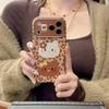 Cute Leopard Print Phone Case for Apple 17pro, 16, 15, 14 - Full Coverage, Drop-Proof, with KT Cat Cartoon Design.
