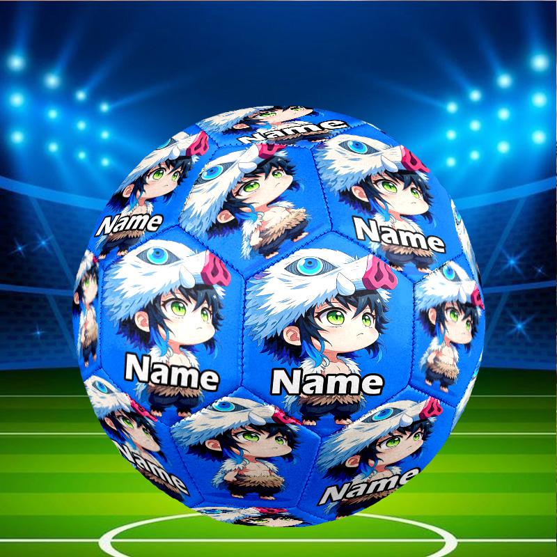Custom Name Personalized Demon Slayer Print Size 5 Soccer Ball Training & Match Football, for Team, Kicking, Gift for Football