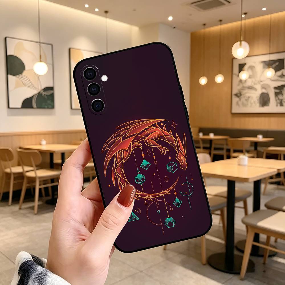 D&D Dungeons and D-Dragons Game Phone Case Black Silicone Soft For Samsung Galaxy A73,A72,A71,A70,A53,A52,A51