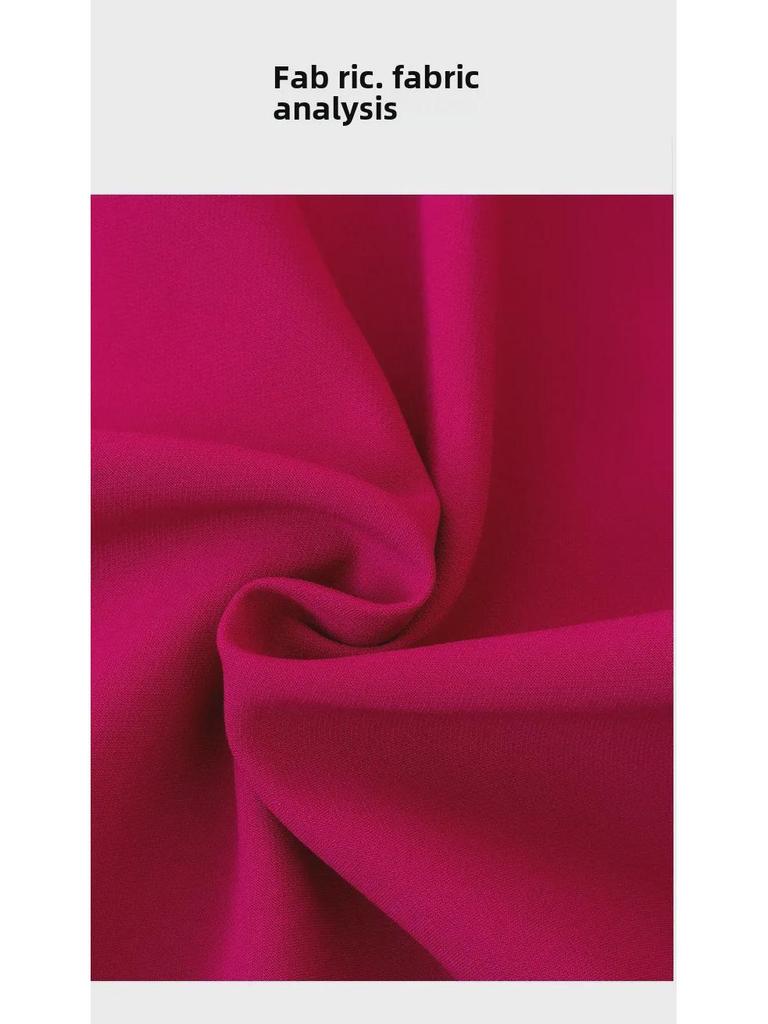 2023 Autumn/Winter Plus Size Women's Rose Red Dress with New Elegant Style