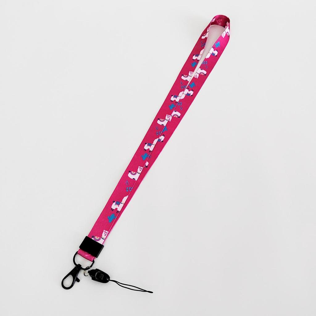 Cartoon Phone Lanyard with Heat Transfer Webbing, Mine Buckle, and Name Tag Holder for Work ID