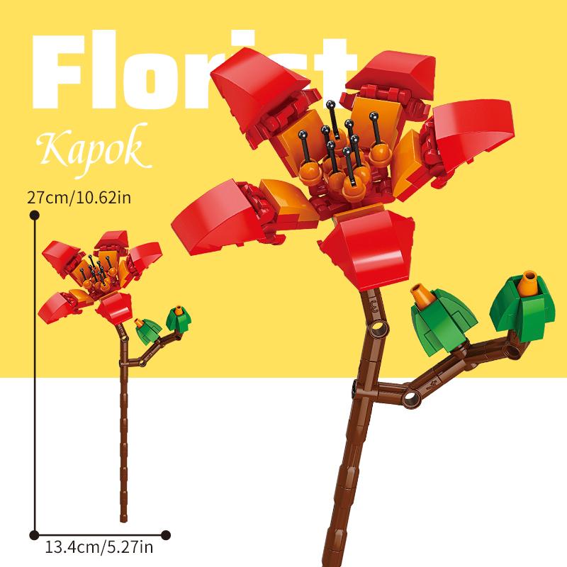 Children's Puzzle Small Particle Patchwork Wooden Flower Simulation Wooden Flower Patchwork Home Decoration Model