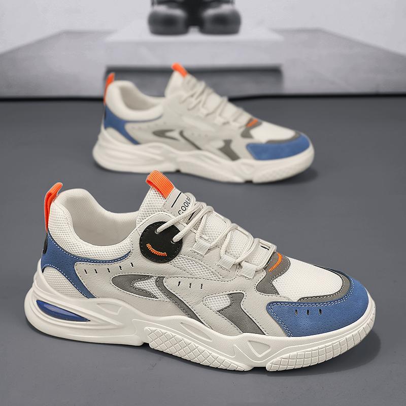 Fashion New Casual Sports Dad Shoes for Men Trendy Shoes Men's Sneakers Mesh Male Breathable Platform Tenis Masculino Shoes White