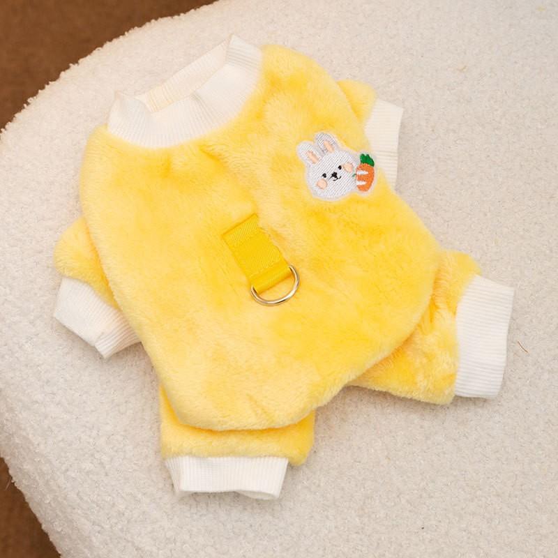 Dog Clothing Striped Flannel Traction Quad Small Dog Teddy Bigbear Winter Warm Pet Clothing