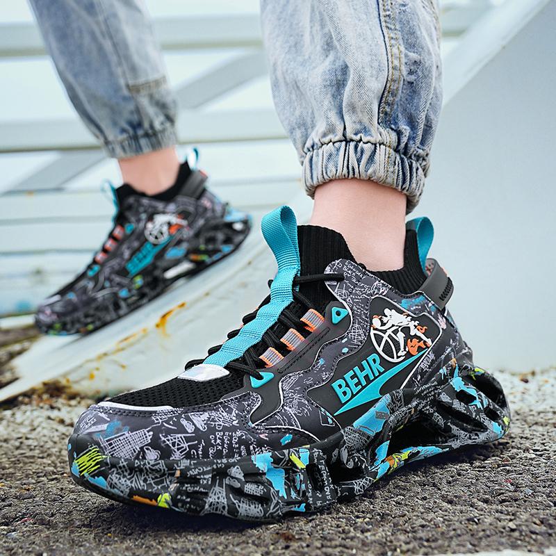Sneakers Męskie Graffiti High Street Damskie Lekkie Buty do Biegania z Ostrzem Wygodna Amortyzacja Sportowe Buty do Chodzenia Obuwie Męskie