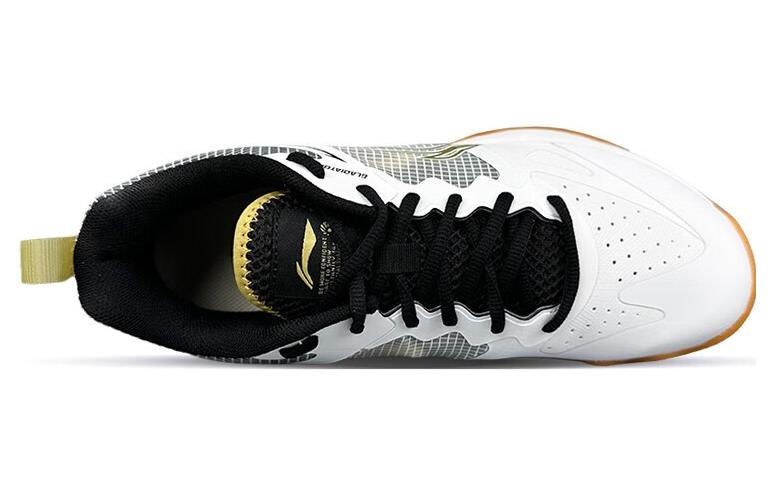 Li Ning Gladiator Comfortable Slip Resistant Abrasion Resistant Low top Badminton Shoes Unisex White Black AYZT011-3