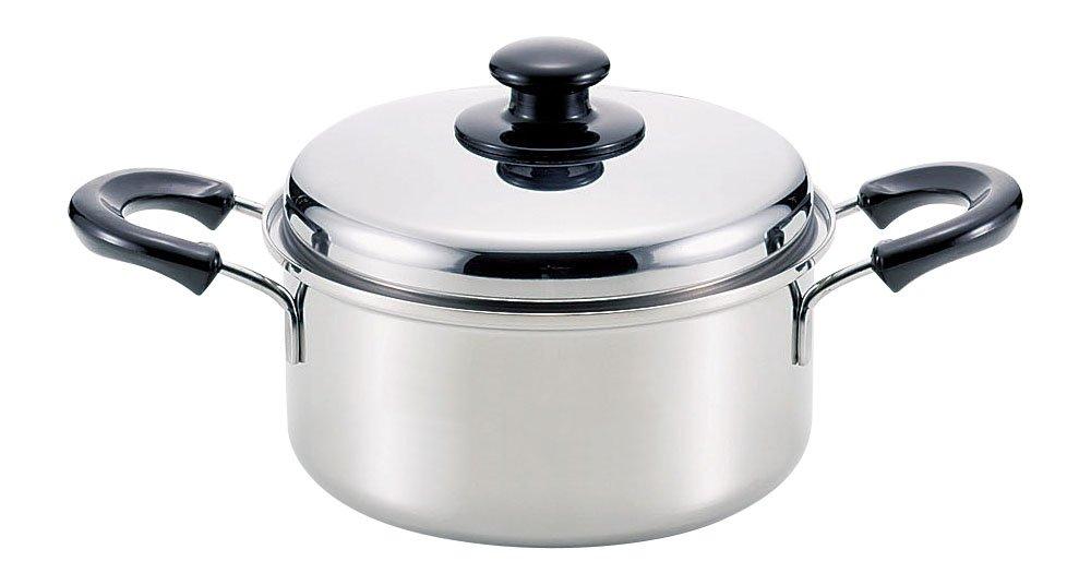 Wahei Freiz a 20cm Stainless Steel Pot with Suitable for Induction and Gas SR-8913, SG-certified Triple-layer Lid, Cooking.