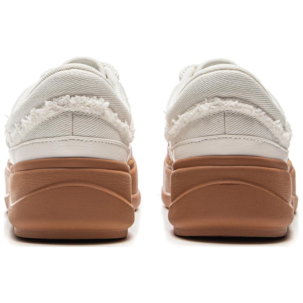 Li-Ning Honning Tyk Såle Platform Sneakers Klassiske Komfortable Trendy Sklisikre Slitesterke Lavsko Damesneakers Hvit Brun AGCV096-1