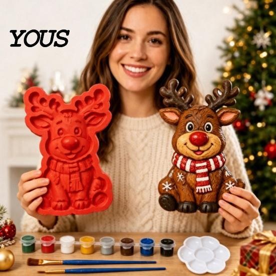 Resin Art Supplies for Beginners Christmas Stepping Stone Mold, Silicone Tree Santa Wreath Gingerbread Man Design, Handmade Gift Creation Tool