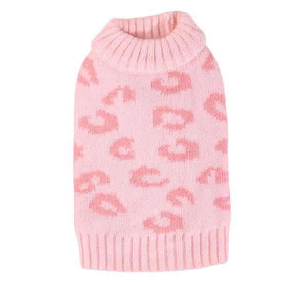 

Нежный свитер для домашних животных, шерстяная пряжа с короткими рукавами, теплая одежда для собак с принтом XS розовый