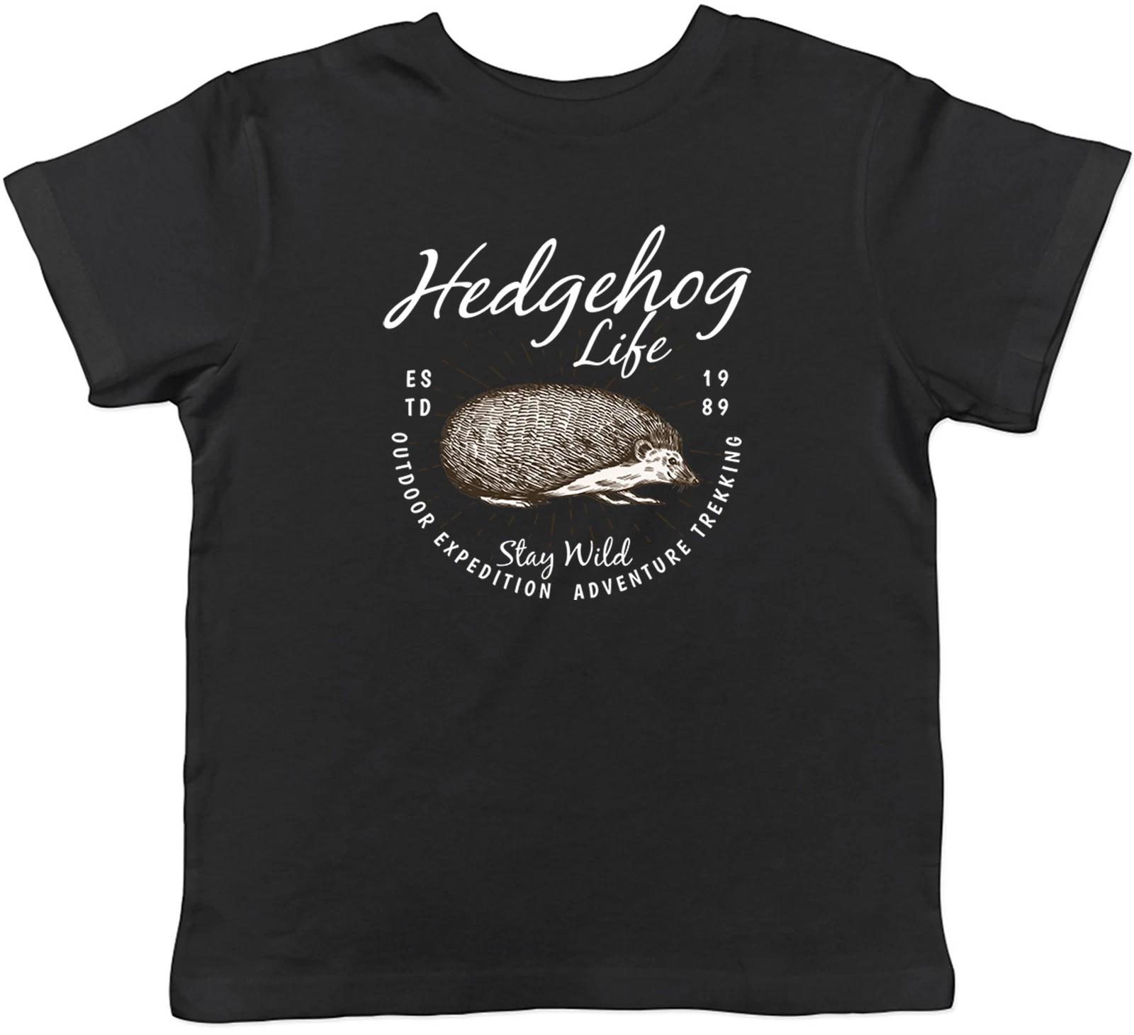 Hedgehog Life Expedition Adventure Trekking Wild Kids T-Shirt Boys Girls Gift 100