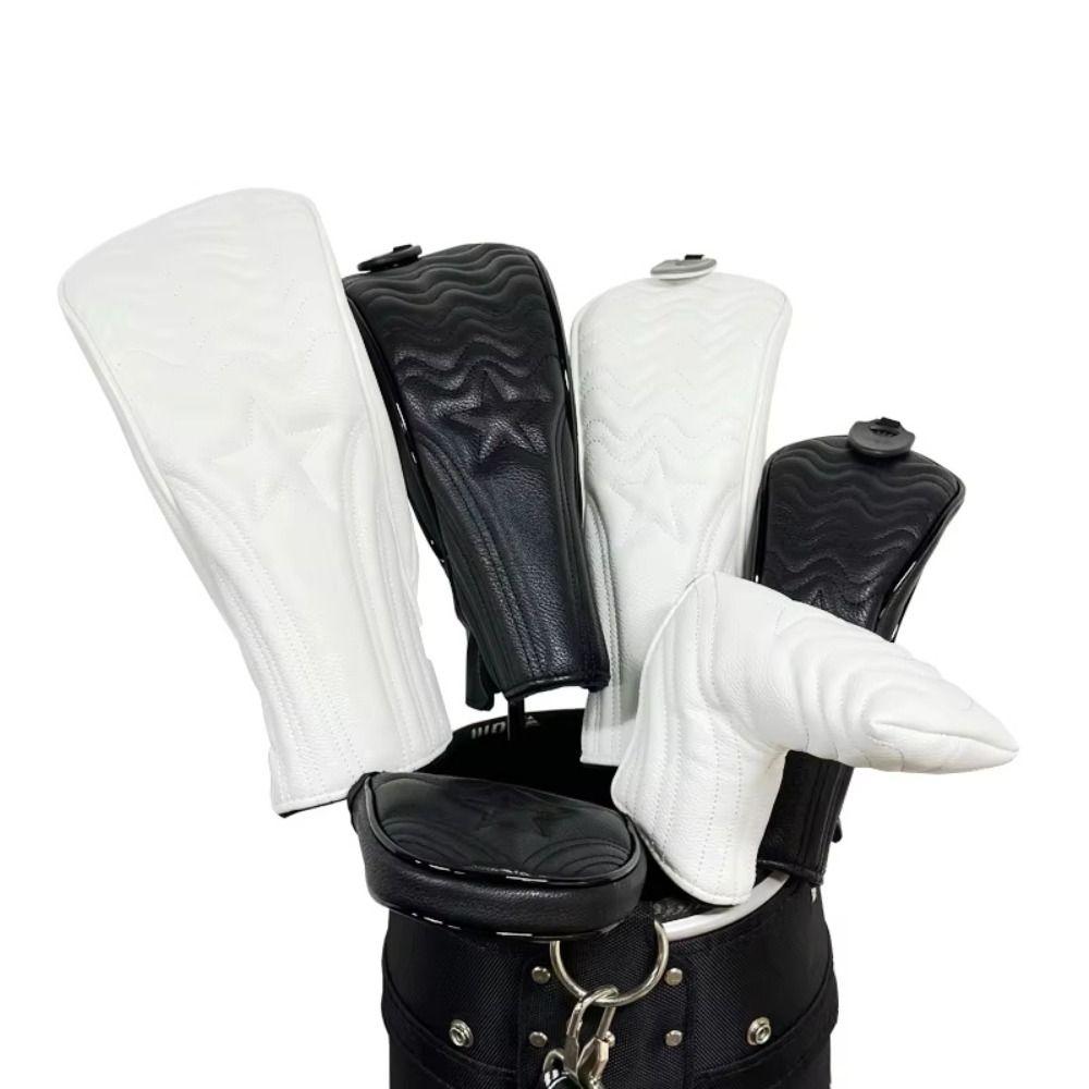 PU Leather Golf Headcover Waterproof Golf Club Protector Golf Wood Cover  Driver Fairway
