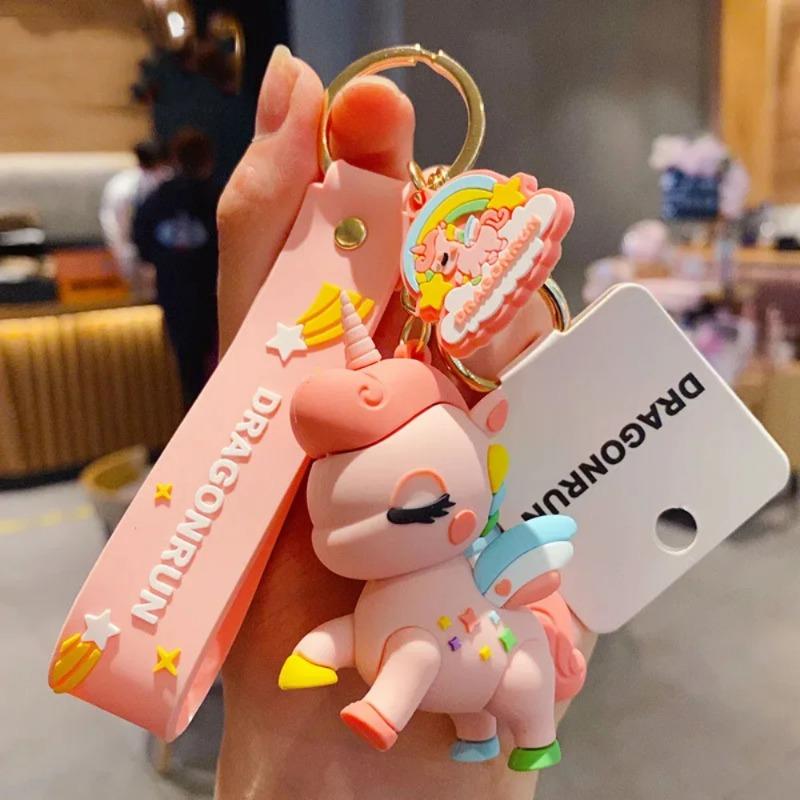 Adorable Beautifu Key Chain Bag Pendant Cute Cartoon Original Unicorn Keychain Car Key Ring Creative Gifts For Children