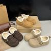 Versatile Boken Shoes Women's Velvet and Thicker 2025 Winter Casual Fashion New Warm One-pedal Cotton Shoes