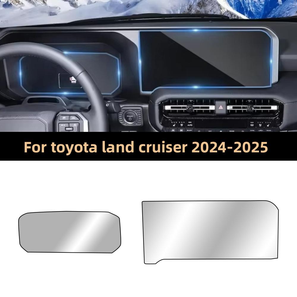 For Toyota Land Cruiser Prado 2024 2025 Navigation Instrument Screen Protector HD Tempered Glass Film with Foam Box Packaging.